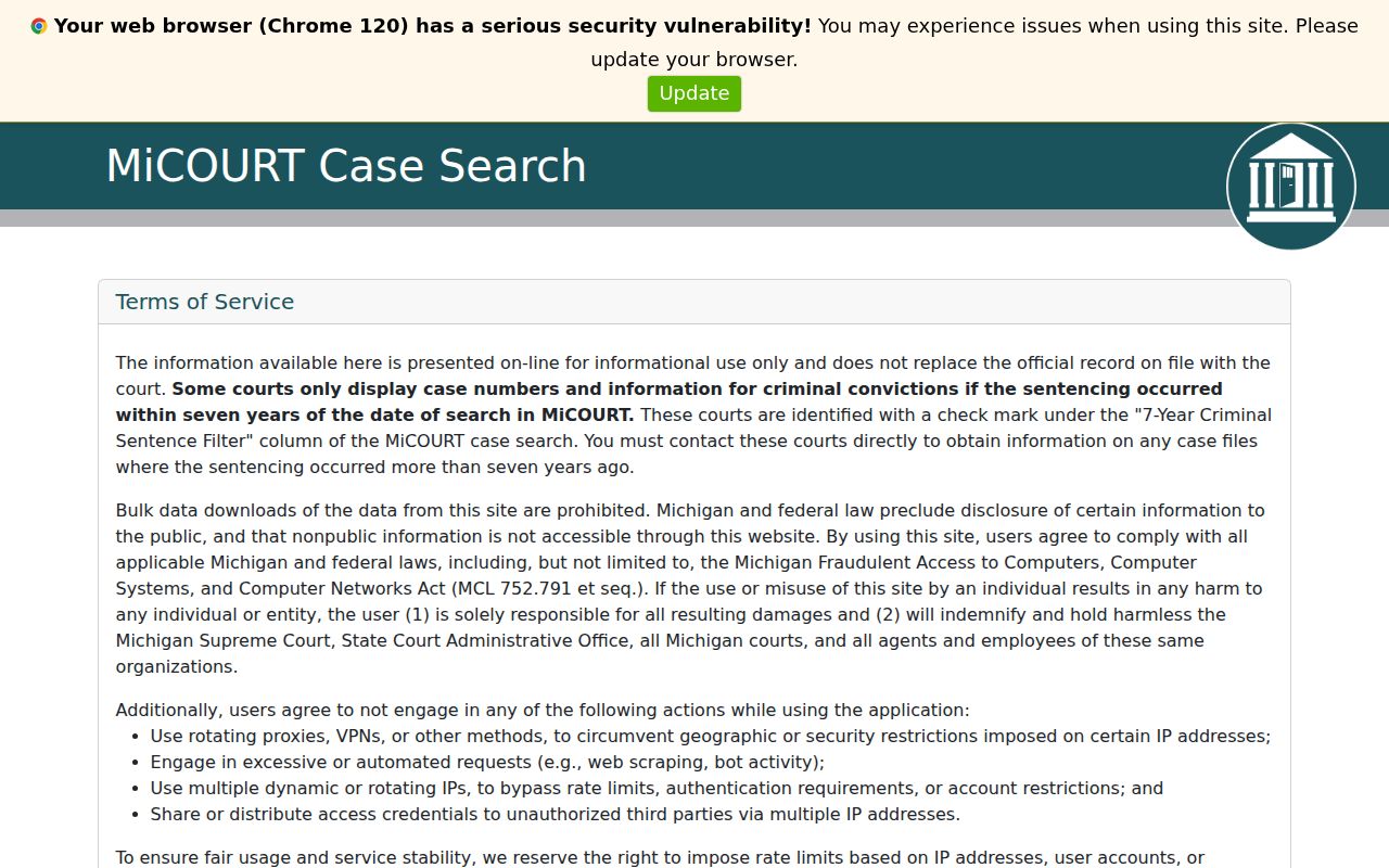 Rochester Hills residents directory MiCOURT public case search