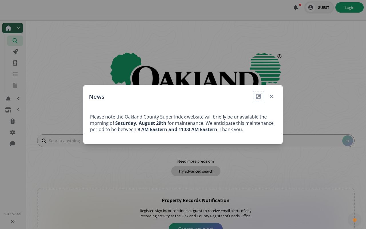 Rochester Hills residents directory Oakland Super Index land records search