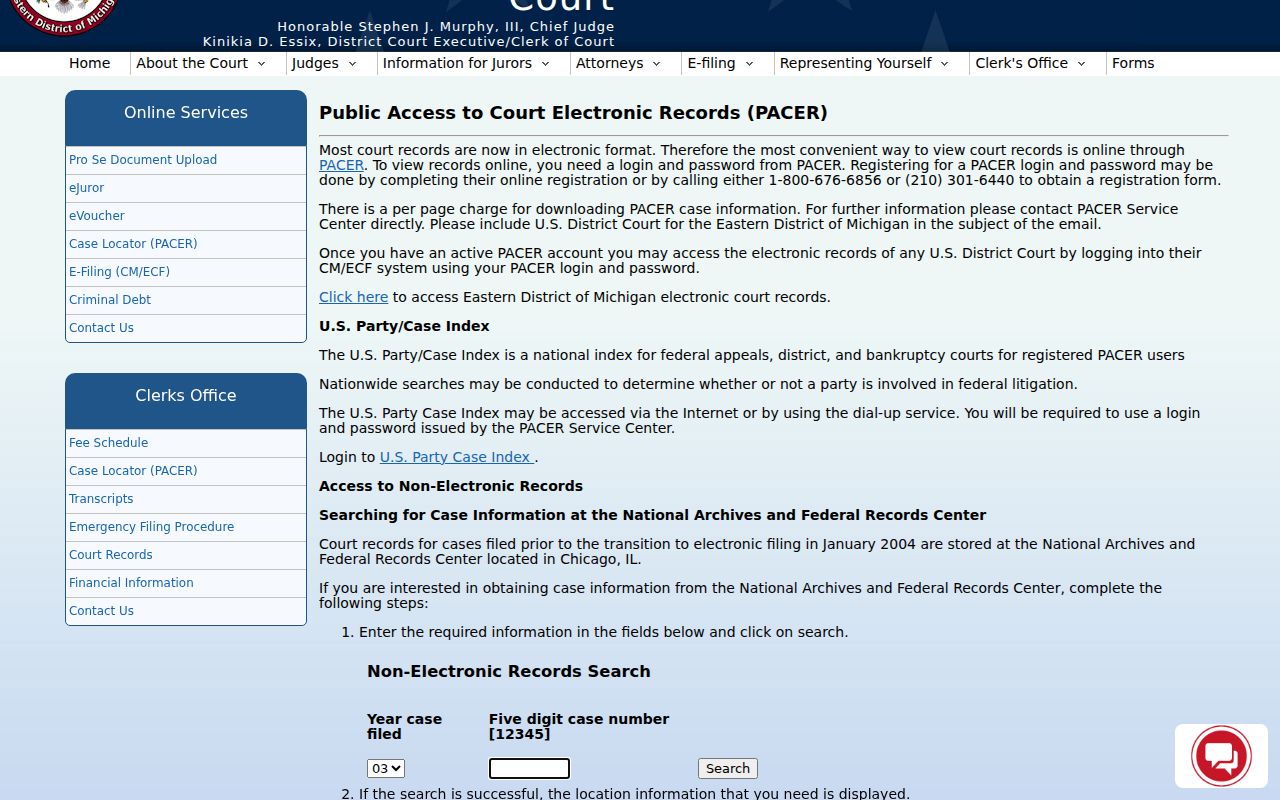 Rochester Hills previous residents federal court records access